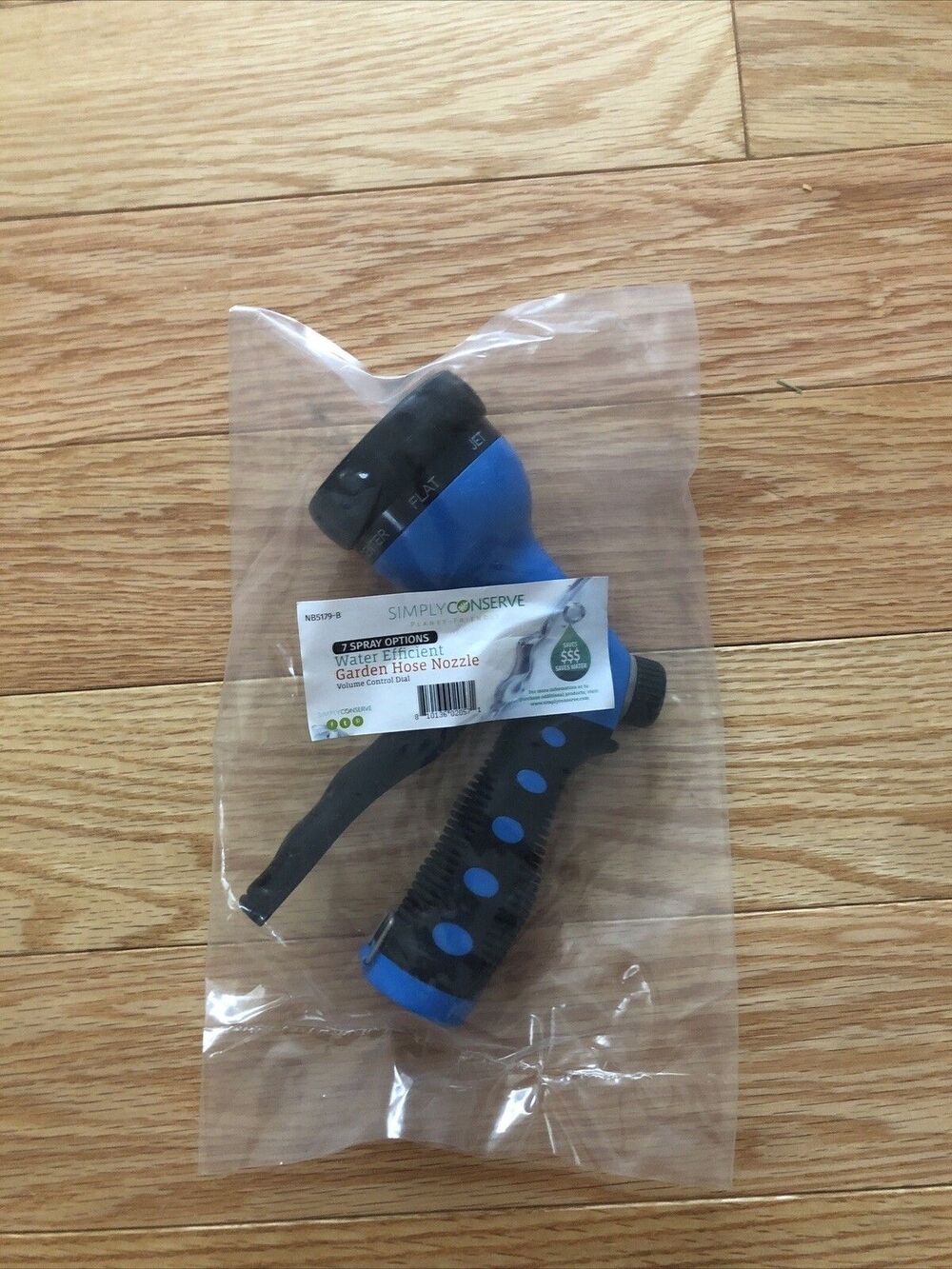 Simply Conserve Garden Hose Nozzle New Sealed 7 Spray Options